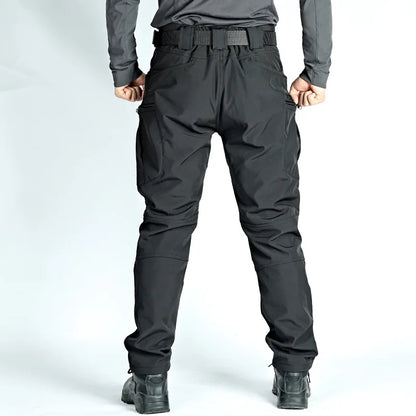 2024 City Cargo Pants Men Winter Tactical Fleece Sharkskin Warm Trousers Outdoor Waterproof Multi-Pocket Climbing Trekking Pants