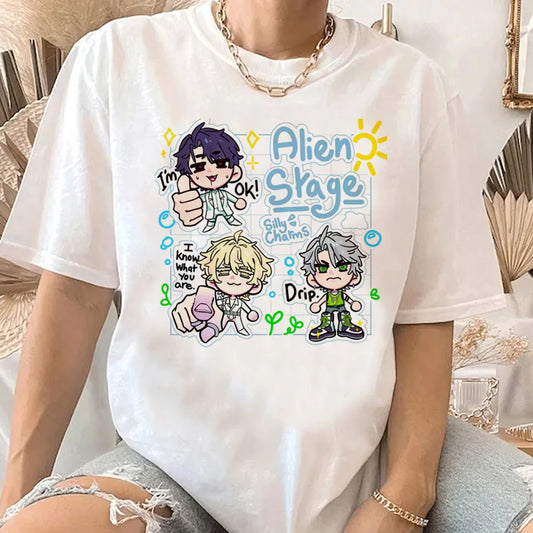 Alien Stage T Shirt Men Women Kawaii Cartoon Streetwear Y2k Harajuku Anime Japanese Manga T-shirt