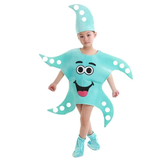 Children's Adorable Marine Animal Costumes Ocean-themed Party Outfits Starfish And Lobster Costumes Stage Performance Attire