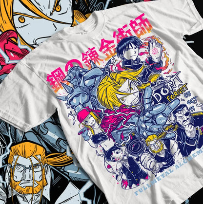 Classic Japan Anime FULLMETAL ALCHEMIST Manga Graphic Print T-shirt Men Women New Fashion O-neck Cotton Tee Oversized Casual Top