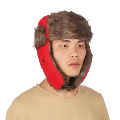 Men's Winter Trapper Aviator Trooper Earflap Warm Russian Waterproof Ski Hat Bomber Cap Russian Warm Ear Protectors Hats