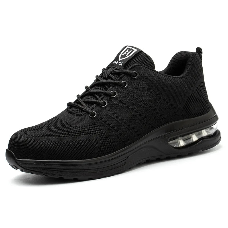 Air Cushion Work Safety Shoes Men Construction Shoes Breathable Lightweight Work Sneakers Anti-Smash Steel Toe Safety Boots