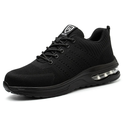 Air Cushion Work Safety Shoes Men Construction Shoes Breathable Lightweight Work Sneakers Anti-Smash Steel Toe Safety Boots