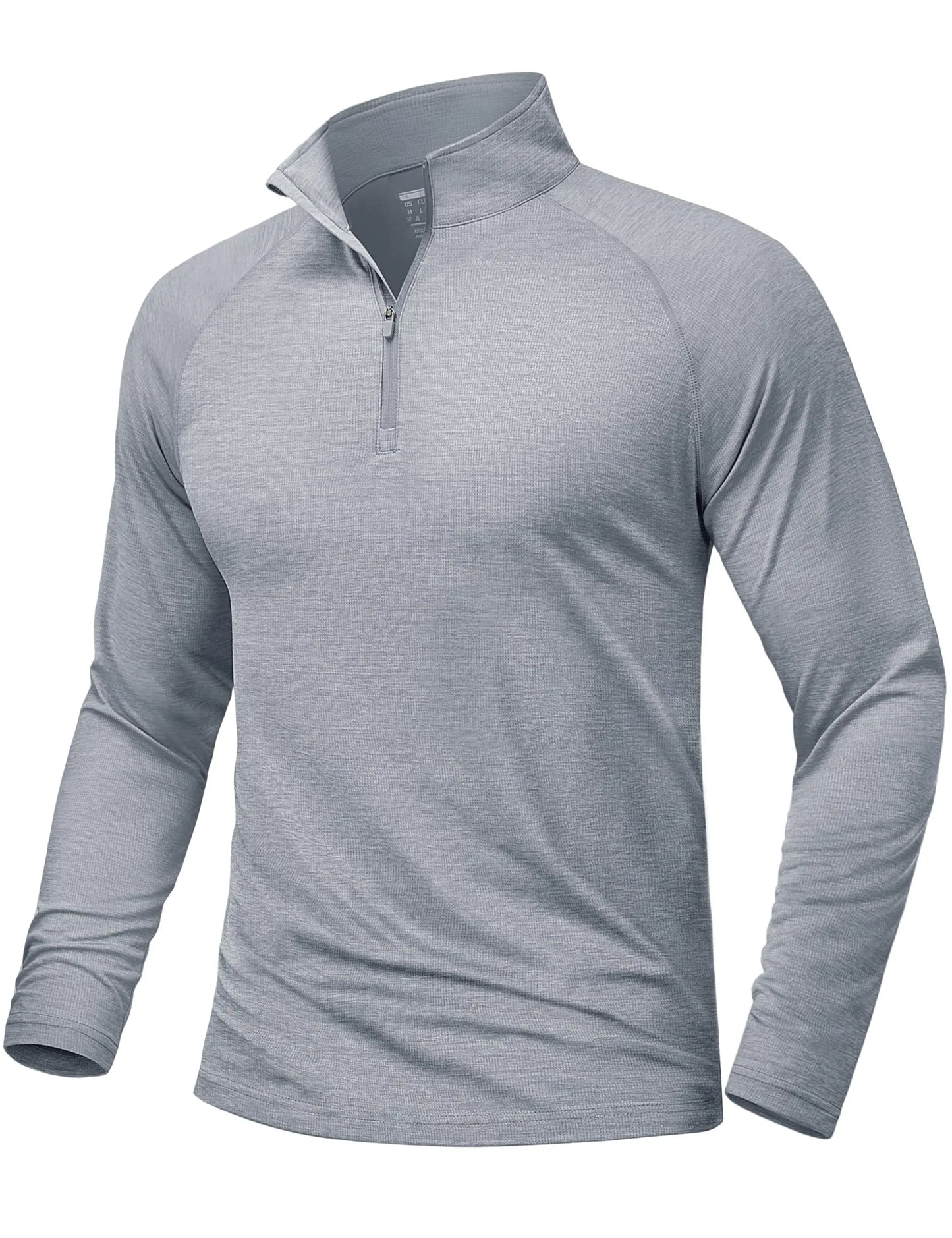 Sun Protection Long Sleeve Shirts Men's 1/4 Zip Up UPF 50+ Rash Guard Lightweight Quick Dry Fishing Running T-Shirts