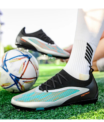 Men New TF Football Boots Sneakers Society Field Resistant Adult Breathable Male Soccer Shoes Training Top Quality Studded