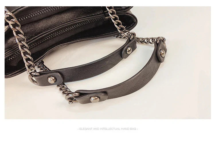 Studded Shoulder Bag for Women Leather Punk Style Rock Rivet Crossbody Bag Handbag with Chain Wallet Purse for Girls
