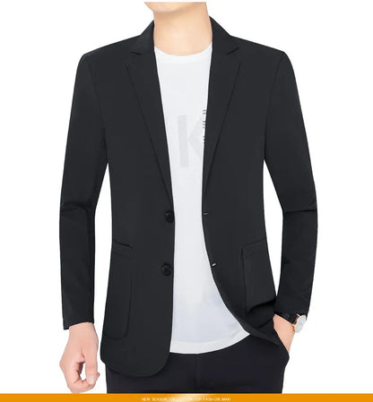 Brand Summer Men Blazers Gray Solid Color Thin Anti Wrinkle Quick Drying Soft Business Suit Blazer Jacket for Man