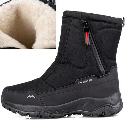 Waterproof Men Women Snow Boots High Top Ankle Winter Boots Platform Warm Plush Man Cutton Shoes Outdoor Non-slip Snowboots Male