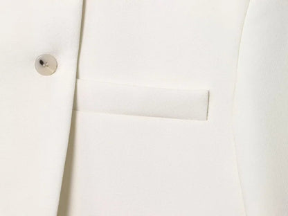 2025 autumn winter new professional women's simple fashion white short commuting zhongshan collar suit jacket