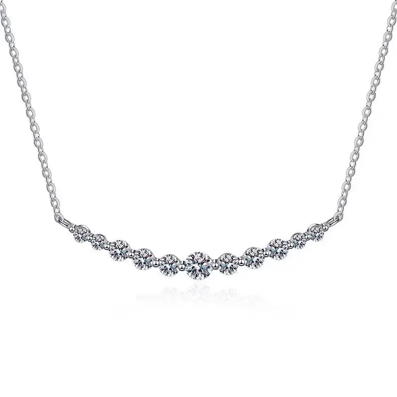 Total 1.1ct 100% All Moissanite Necklace for Women Sparkling Lab Diamond Pendant Jewelry 100% S925 Sterling Silver