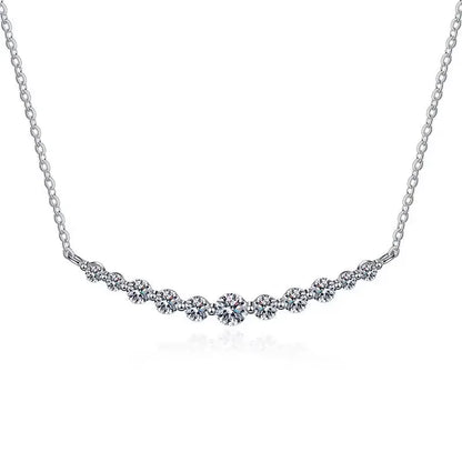 Total 1.1ct 100% All Moissanite Necklace for Women Sparkling Lab Diamond Pendant Jewelry 100% S925 Sterling Silver