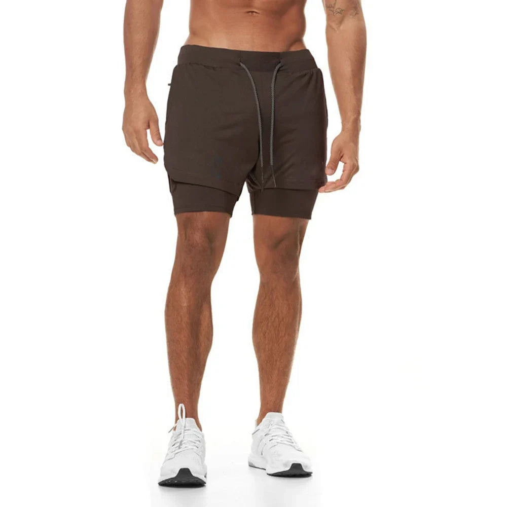 Plus 5XL Men's Fitness Shorts 2 IN 1 Jogger Streetwear Shorts Gym Bodybuilding Breathable Quick Dry Running Shorts Huge Size