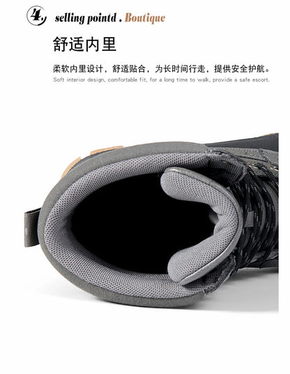 Plus Size 48 Outdoor Men Boots Winter Snow Boots for Men Training Work Boots Waterproof Slip-Resistant Keep Warm Winter Shoes