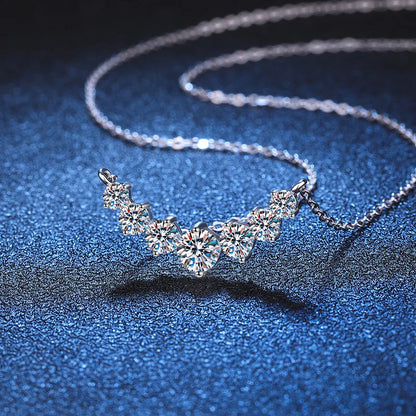 Necklace for Woman Wedding Fine Jewely with Certificates 925 Sterling Sliver Plated 18k White Gold Necklace