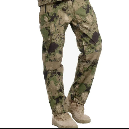 Tactical Pants Soft Shell Fleece Cargo Pants Men Hunting Pants Camouflage  Pant Casual Trousers Unisex Waterproof