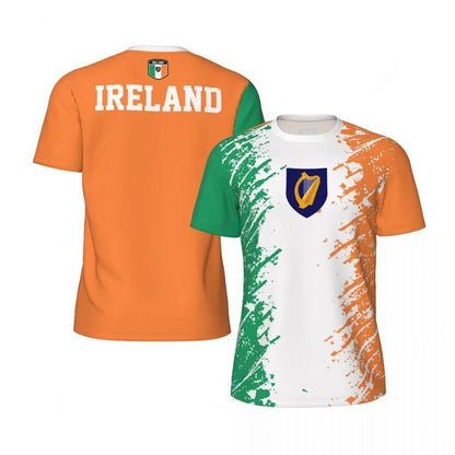 Fashion Ireland Flag Football T Shirt Casual Summer Short Sleeve Mens 3D Printed Sports T-shirt Loose Street Quick Dry Tees Tops