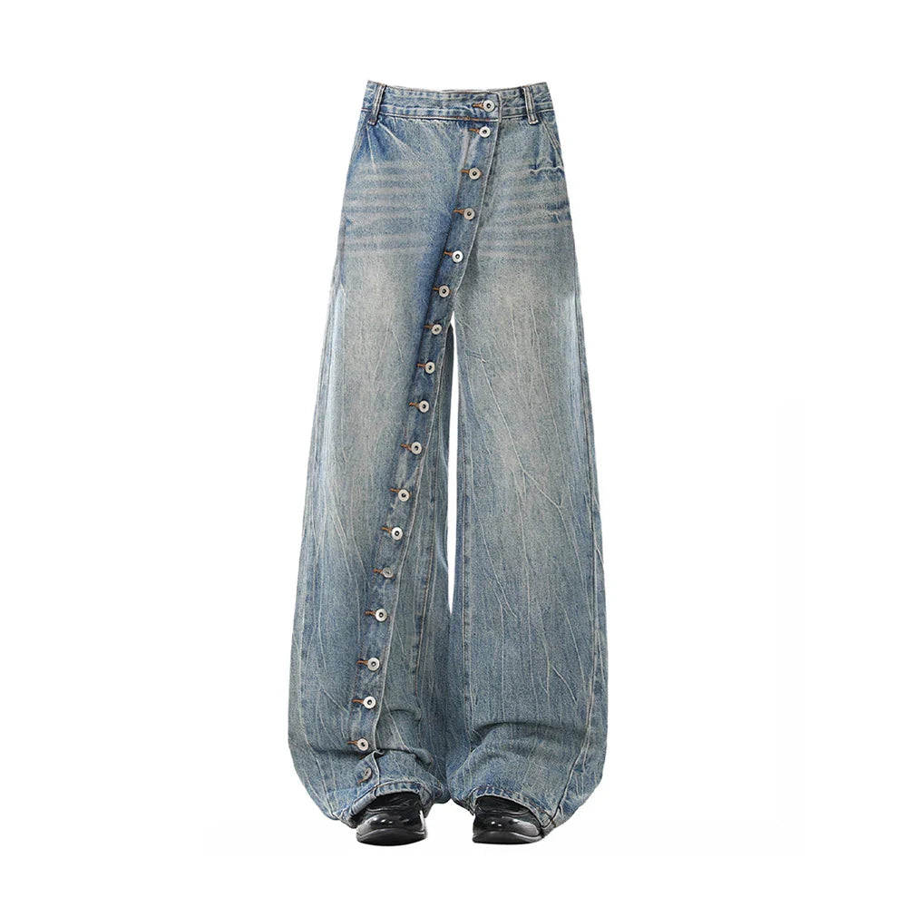 Women's Blue Y2k Wide Jeans Oversize Grunge Jean Pants Vintage Harajuku Baggy Boyfriend Denim Trousers Alternative Clothes 2026