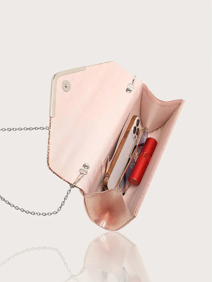 Gorgeous and elegant sparkly women's clutch bag, paired with a gorgeous rhinestone necklace, earrings and bracelet set of four.