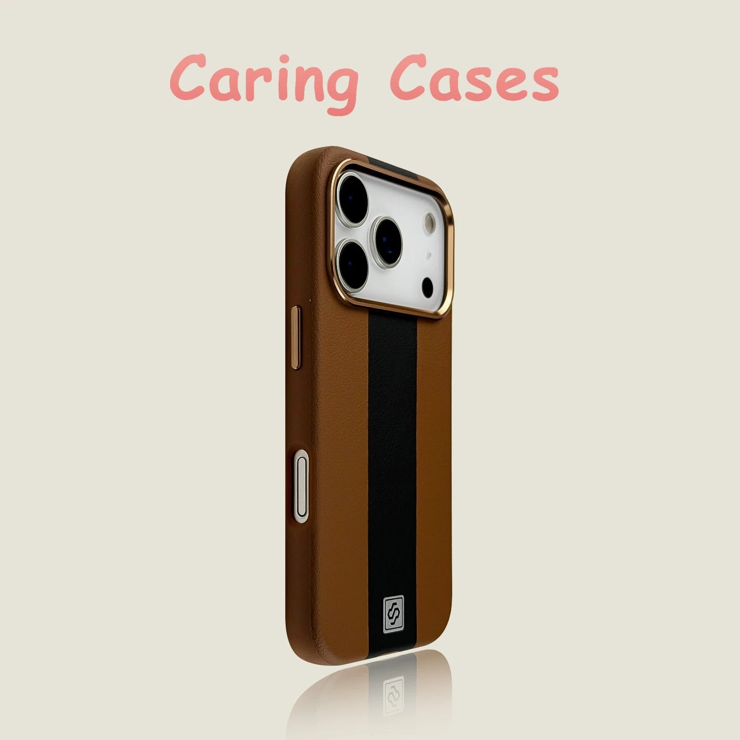 For iPhone 17 Pro Max Case Black Orange Stripe Magnetic Leather Rugged Compatible with iPhone 16 15 14 13