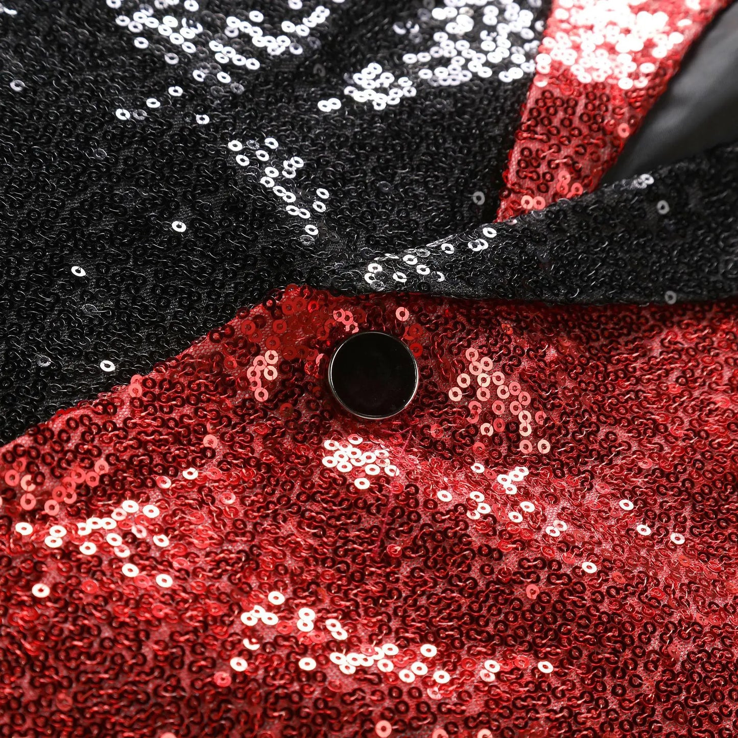 2026 Men's Suit Jacket, Shiny Sequin Stage Performance Coat, White Silver Blue Red Purple Blazers V-neck Single Button S-XXL