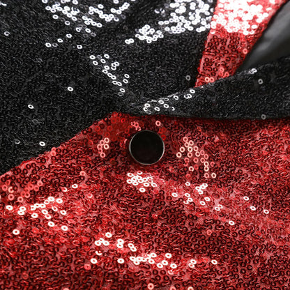 2026 Men's Suit Jacket, Shiny Sequin Stage Performance Coat, White Silver Blue Red Purple Blazers V-neck Single Button S-XXL