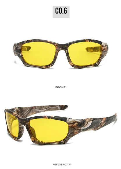 New UV400 Punk Men's Fashion Sport Sunglasses Cycling Driving Tactical Windproof  Coated Frame Fishing Riding Sun Glasses