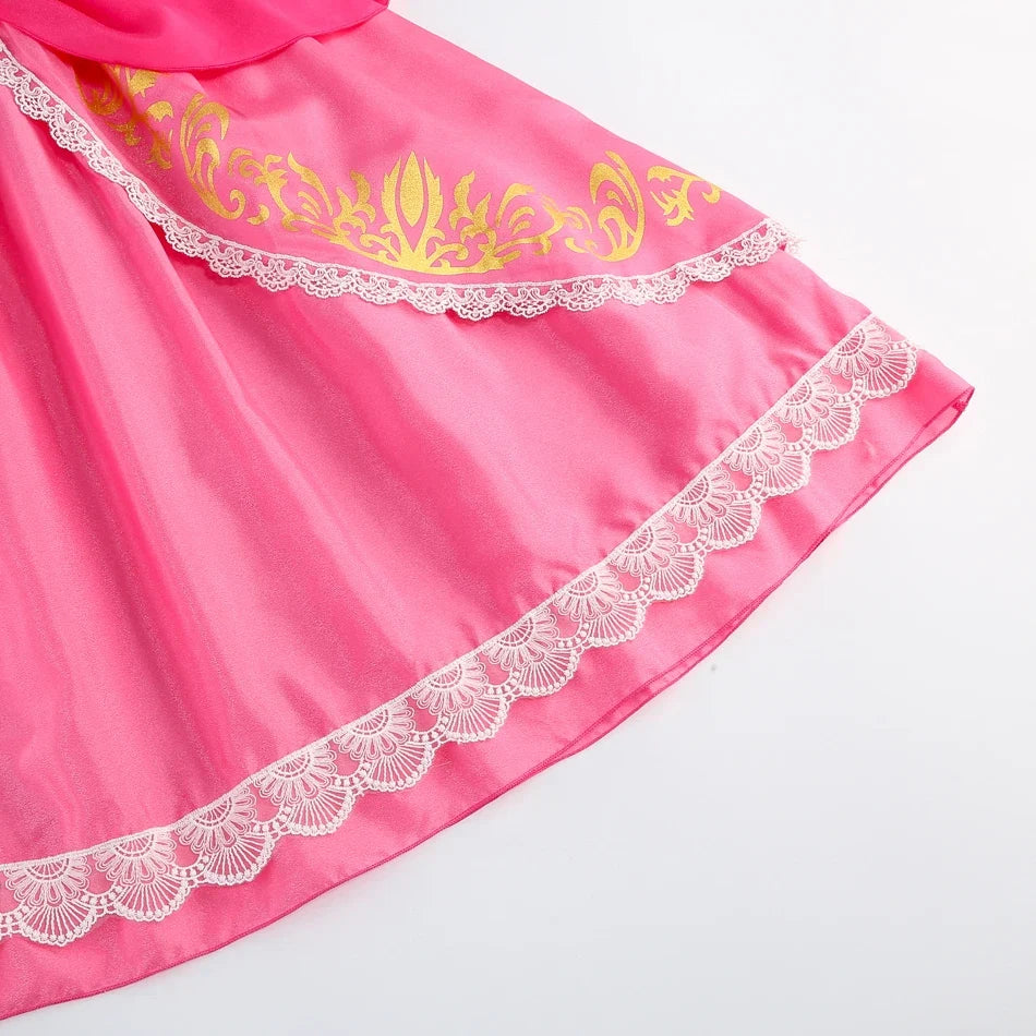 Girls Peach Dress Halloween Princess Cosplay Costume Kids Gowns Children Fancy Outfits