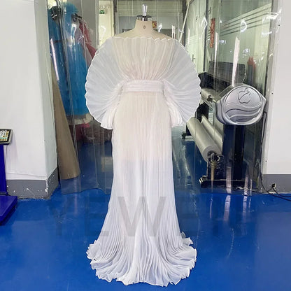 2026 Fashion Sheer Pleated Organza Maternity Dresses for Photoshoot Long Dress for Maternity Shoot Baby Shower Dresses YEWEN