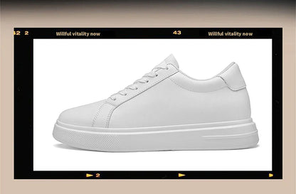 New  Men's Sneakers Elevator Shoes Heightening Height Increase Insole 6-10CM High Heels Shoes Leather Sport Shoes Men Shoes