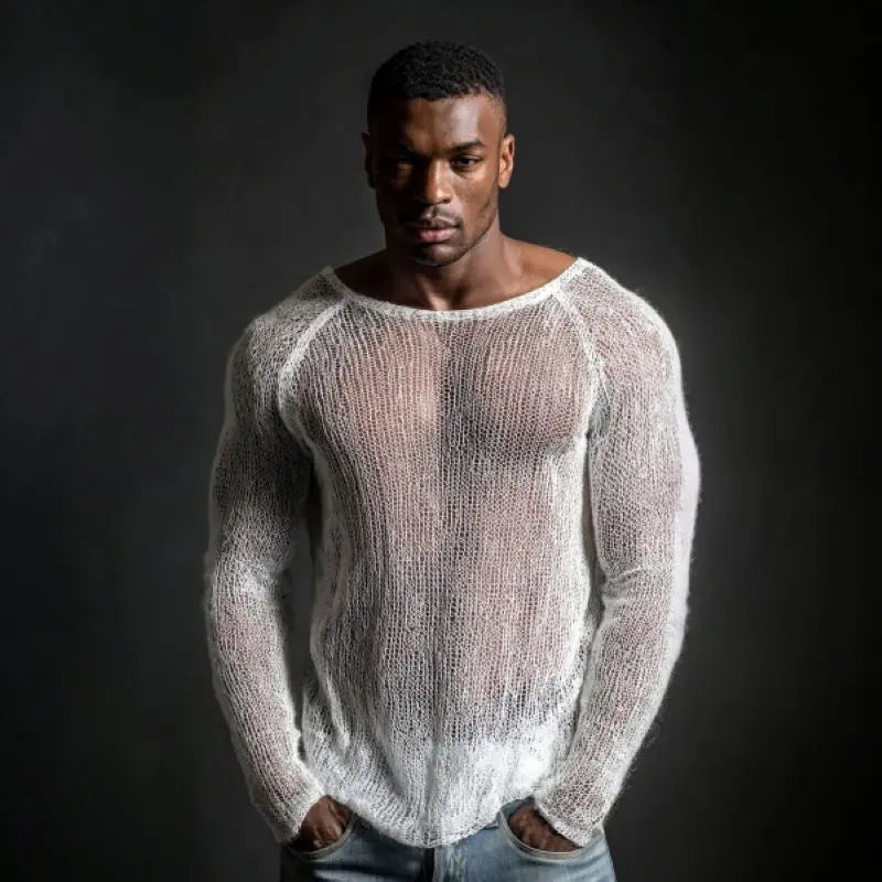 Men's Sexy Casual T-Shirt Breathable Raglan Long Sleeve Top Soft Lightweight Streetwear Fashion Basic High Quality Tee Shirt