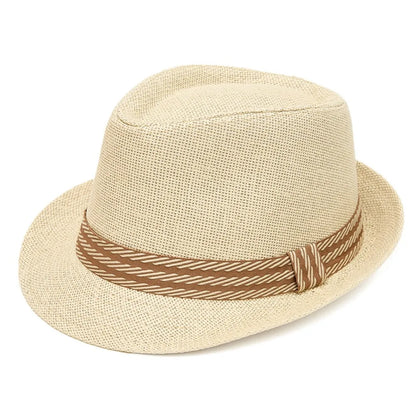 Lightweight Linen Belfry Trilby Hat Sun Protection Versatile Panama Trilby Hat Short Brim Breathable Fedora Sun Hat Travel