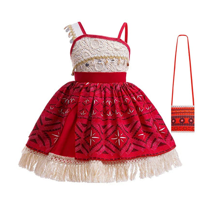 Newest Movie Disney Princess Moana 2 Dress Girls Cosplay Vaiana Carnival Party Ocean Adventure Costume Kids Fancy Clothes Outfit