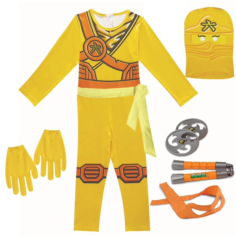 NINJA cosplay Boys Advanced Latest Role Playing Costume Jumpsuit Set Halloween Christmas Party Ninja Superhero Set Cosplay