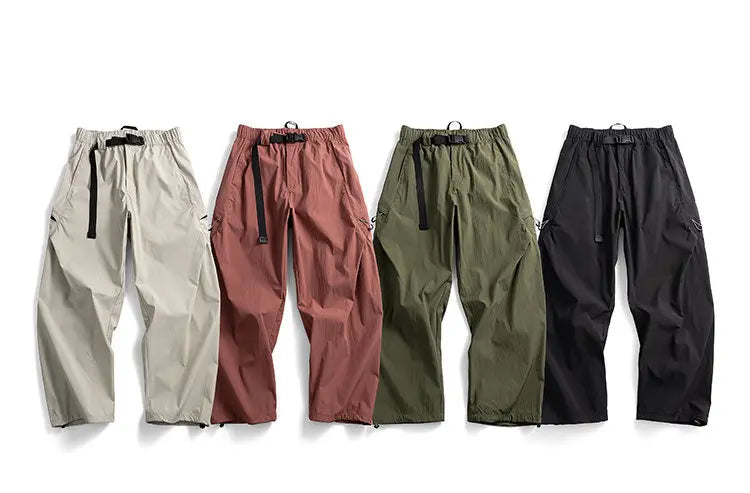 Mens Outdoor Water Resistant Quick Dry Cargo Jogger Pants Loose Fit Lightweight Breathable Streetwear Trendy Summer Casual Baggy