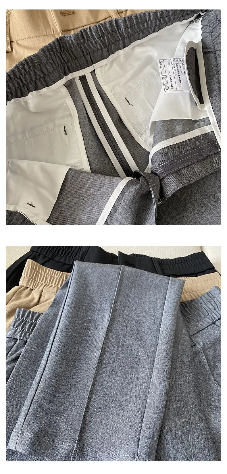 Summer New Light Thin Solid Color Suit Pants High Quality Slim Fit Stretch Trousers Men's Formal Business Social Dress Pants