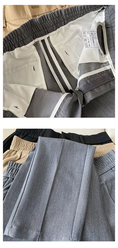 Summer New Light Thin Solid Color Suit Pants High Quality Slim Fit Stretch Trousers Men's Formal Business Social Dress Pants