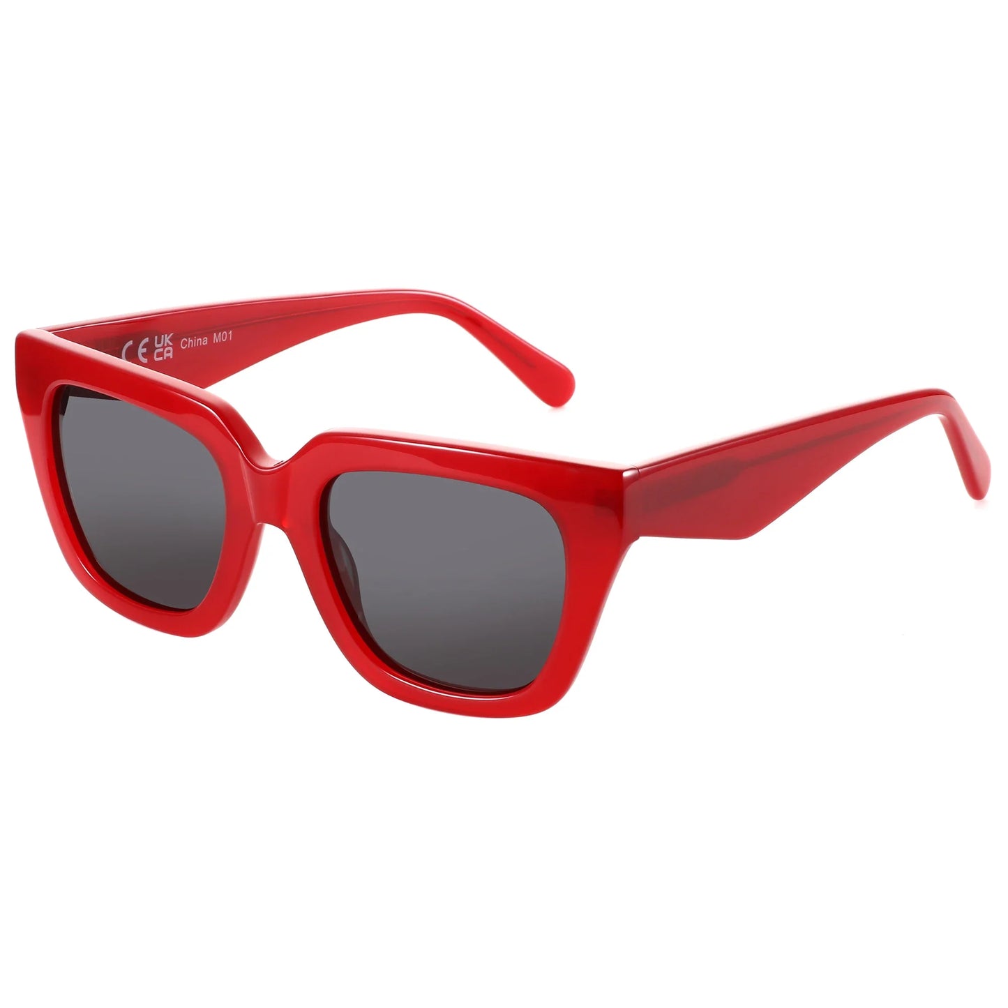 Women's Fashion Sunglasses Polarized UV Protection Square Acetate Frame Gift with Printing Butterfly Design