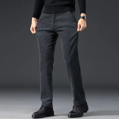 Men's Slim Fit Chenille Long Pants Advanced Business Casual Trousers Trend Autumn Comfortable Daily Wear Male Clothing
