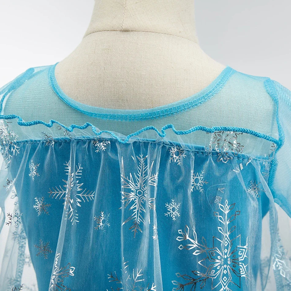 Children Anna Elsa Dress Girls Princess Cosplay Costume Kids Snow Queen Sequined Elegant Dress Girl Christmas Carnival Clothes
