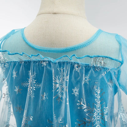 Children Anna Elsa Dress Girls Princess Cosplay Costume Kids Snow Queen Sequined Elegant Dress Girl Christmas Carnival Clothes
