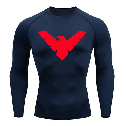 Summer Short Sleeve Compression Shirt Men Sports Top Running T Shirt Quick Dry Gym Workout Clothing Sun Protection Long Sleeve