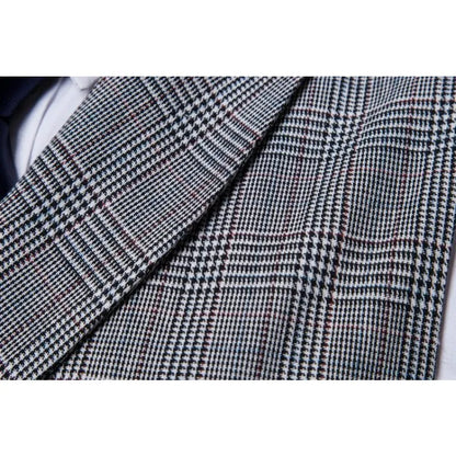 Men Vest Vintage Plaid Turn Down Collar Male Suit Vest Slim Double-breasted Sleeveless Business Casual Man Waistcoat