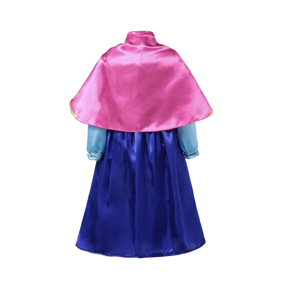 Elsa Anna Snow Queen Princess Dress for Girls Birthday Halloween Christmas Carnival Cosplay Outfit Kids 2-8Y Vestido