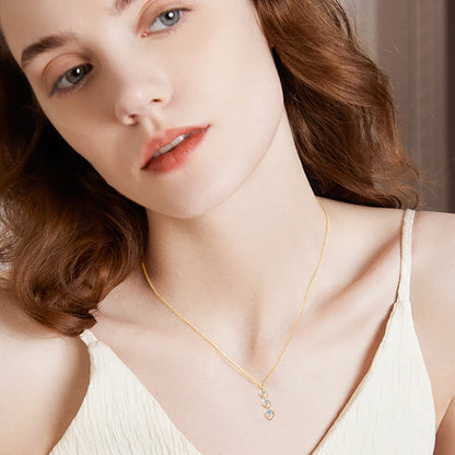 Moissanite Diamond Necklace Gift for Women 925 Sterling Silver 18K White/Yellow Gold Plated Twisted Pendant Chain