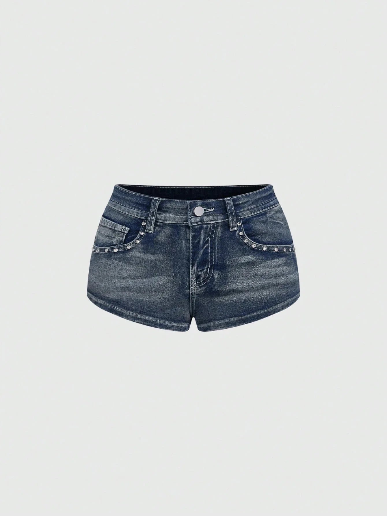 Low Rise Distressed Denim Shorts Female Jeans Womens Jeans Shorts Vintage Y2K Punk Style Embroidered Hot Pants