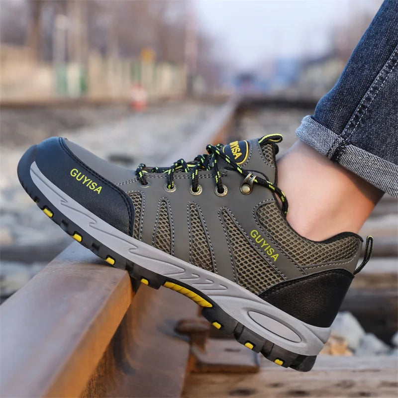 2022 Latest Summer Safety Work Shoes For Men Breathable Indestructible Steel Toe Boots Male Footwear Anti-smash Hiking Shoes