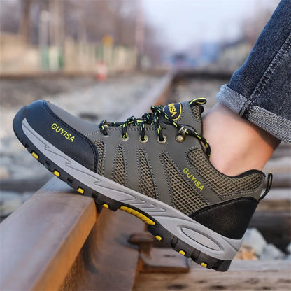 2022 Latest Summer Safety Work Shoes For Men Breathable Indestructible Steel Toe Boots Male Footwear Anti-smash Hiking Shoes