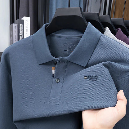 High Quality  Autumn and Winter Warm Men's Long Sleeved T-shirt, Semi High Neck Velvet Sweatshirt, Men's Base T-shirt