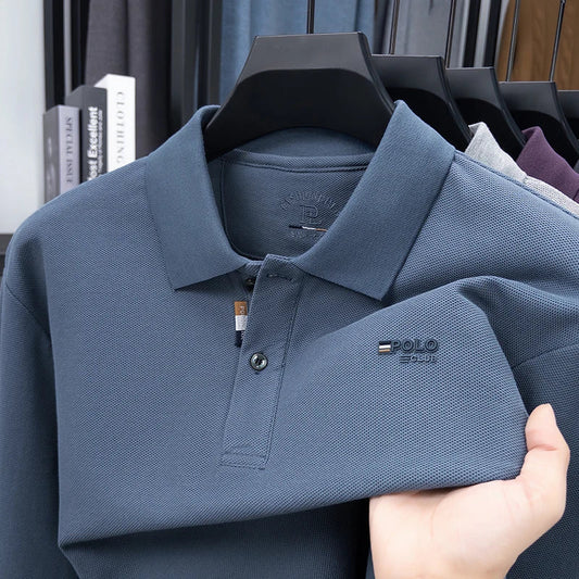 High Quality  Autumn and Winter Warm Men's Long Sleeved T-shirt, Semi High Neck Velvet Sweatshirt, Men's Base T-shirt