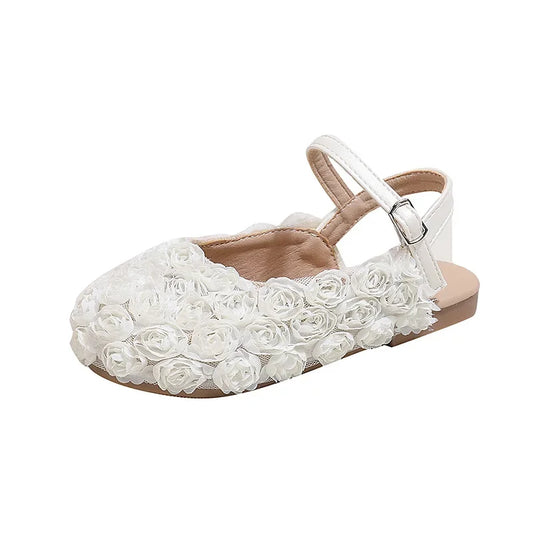 Girls Sandals Small Cute Flowers Close-toed Sandals For Girl 2025 Spring Summer Kids Flats Girls Ankle Strap Sandals